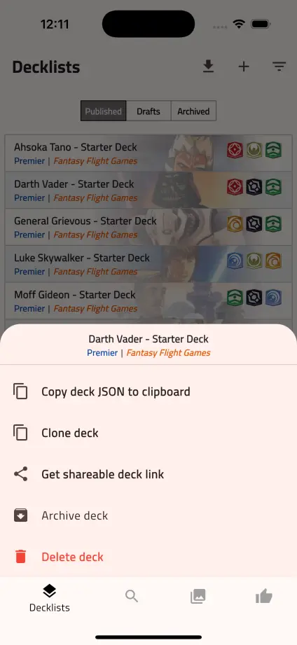 Deck Actions