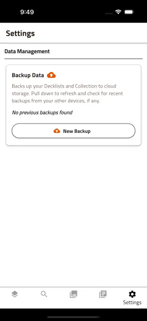 Theme and settings screen